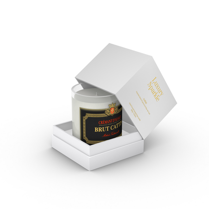 Cattin Brut Rosé Luxury Scented Candle & Earring Bundle